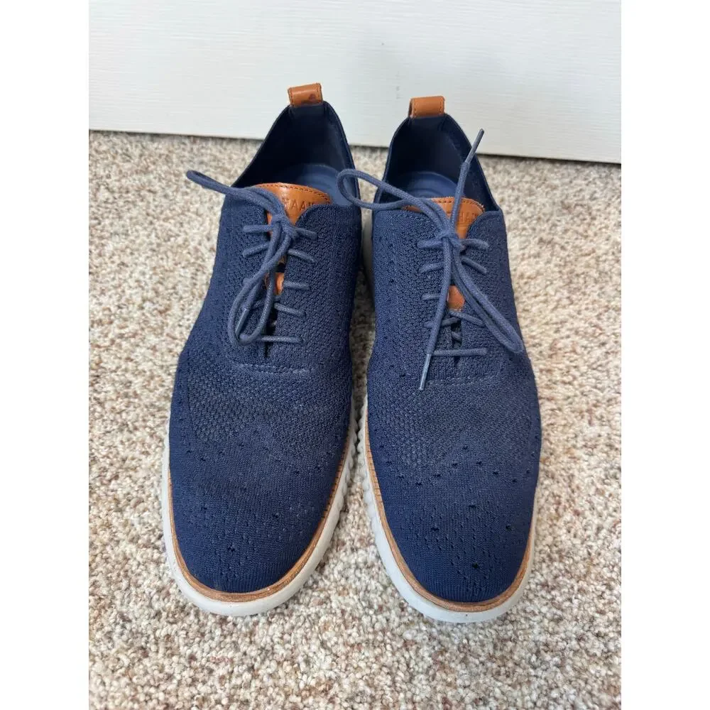 COLE HAAN 2.Zerogrand Laser Wingtip Oxfords, cloth Blue wingtip, sz. 11.5, shoes